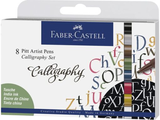 Faber Castell Tekenstift Faber-Castell Pitt Artist Pen kalligrafieset 8x