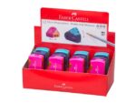Faber Castell puntenslijper Faber-Castell "Sleeve" assorti kleuren 2-gaats display a 12 stuks