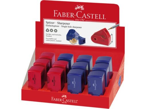 Faber Castell puntenslijper Faber-Castell "Sleeve" Mini enkel rood/blauw