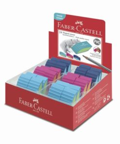 Faber Castell gum Faber-Castell Bicolor in 3 assorti kleuren display a 24 stuks