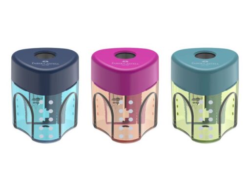Faber Castell Puntenslijper Faber-Castell Grip Auto mini 2 kleuren        display 24 stuks