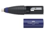 Faber Castell gum/potloodslijper Faber-Castell Combi rood/blauw display a 12 stuks