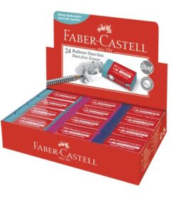 Faber Castell gum Faber-Castell stofvrij assorti kleuren display a 24     stuks