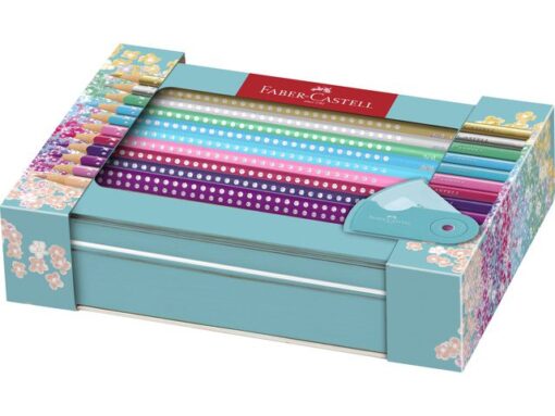 Faber Castell Sparkle set Faber-Castell 20x kleurpotloden en 1x mini      puntenslijper