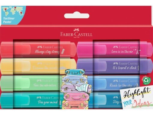 Faber Castell Tekstmarker Faber-Castell 46 Pastel set 8 stuks