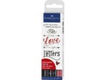 Faber Castell Tekenstift Faber-Castell Pitt Artist Pen handlettering      4-delig etui zwart