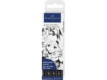 Faber Castell Tekenstift Faber-Castell Pitt Artist Pen Manga 4-delig etui zwart