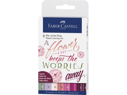 Faber Castell Tekenstift Faber-Castell Pitt Artist Pen Letteringset 8x
