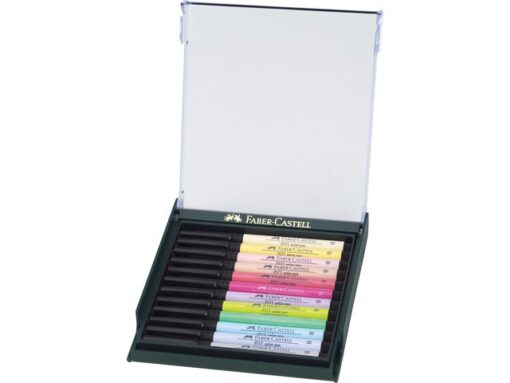 Faber Castell Tekenstift Faber-Castell Pitt Artist Pen Brush set 12 stuks pastel