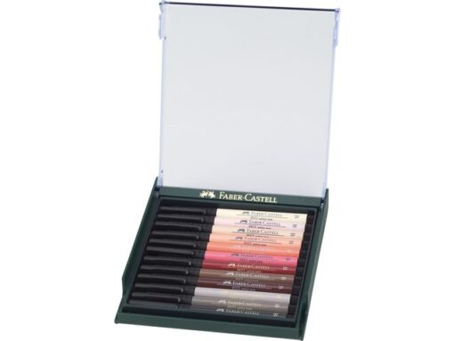 Faber Castell Tekenstift Faber-Castell Pitt Artist Pen Brush set 12 stuks Skin