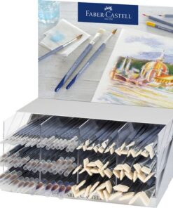 Faber Castell Penselen Faber-Castell in display 110 stuks plat en rond assorti