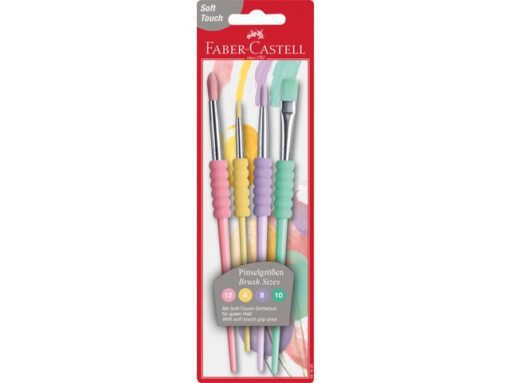 Faber Castell Penselenset Faber-Castell soft touch, 4 stuks pastel kleuren