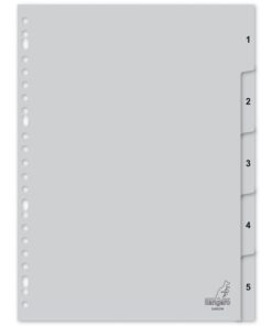Kangaro KTC Tabblad Kangaro A4 cijfers PP 120 micron grijs 23-gaats 5-delig