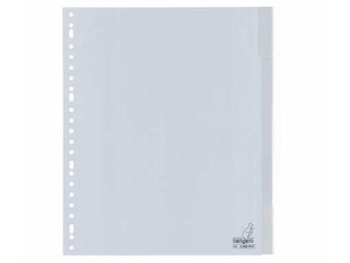 Kangaro KTC Tabblad Kangaro A4 venster PP 120 micron 23-gaats grijs     5-delig EB