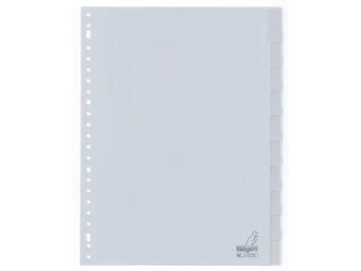 Kangaro KTC Tabblad Kangaro A4 venster PP 120 micron grijs 23-gaats     10-delig