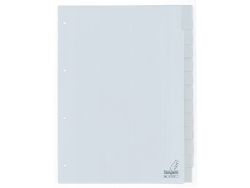Kangaro KTC Tabblad Kangaro A4 venster PP 120 micron grijs 4-gaats      12-delig