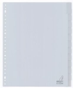 Kangaro KTC Tabblad Kangaro A4 venster PP 120 micron grijs 23-gaats     12-delig EB
