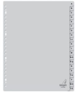 Kangaro KTC Tabblad Kangaro A4 letters PP 120 micron grijs 23-gaats 20-delig A-Z EB