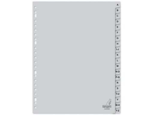 Kangaro KTC Tabblad Kangaro A4 letters PP 120 micron grijs 23-gaats 20-delig A-Z EB