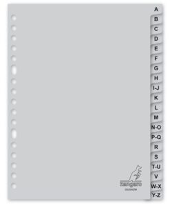 Kangaro KTC Tabblad Kangaro A5 letters PP 120 micron grijs 17-gaats     20-delig A-Z