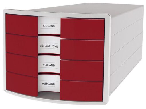 Ladenkast HAN Impuls met 4 gesloten laden rood