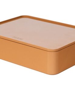 Smart-organiser Han Allison box met binnenschaal en deksel  caramel bruin, stapelbaar