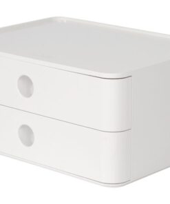 Smart-box Han Allison met 2 lades sneeuw wit, stapelbaar