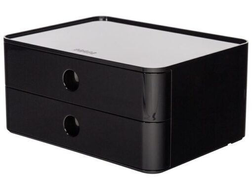 Smart-box Han Allison met 2 lades jet zwart, stapelbaar
