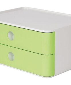 Smart-box Han Allison met 2 lades limoen groen, stapelbaar