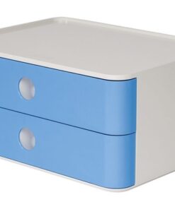 Smart-box Han Allison met 2 lades hemels blauw, stapelbaar