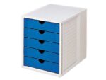 Ladekast HAN met 5 gesloten laden grijs / blauw