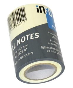 Navulling Info Notes 60mmx10m geel, op rol