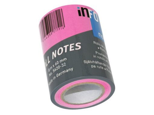 Navulling info roll notes - brilliant roze 60mmx8m