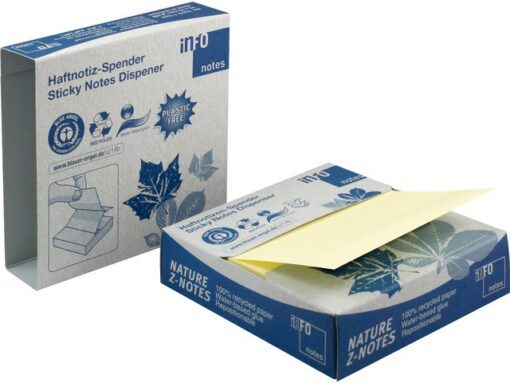Info Notes 75x75mm Z-Notes 100 vel geel recycled met Blauwe Engel certificaat