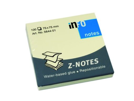 Info Notes 75x75mm "Z" geel blok a 100 vel