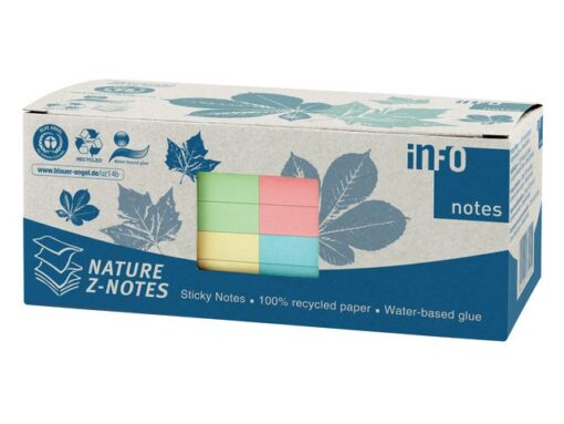 Info notes 75x75mm Z-Notes ass kleur, nature, doos 12 blokken