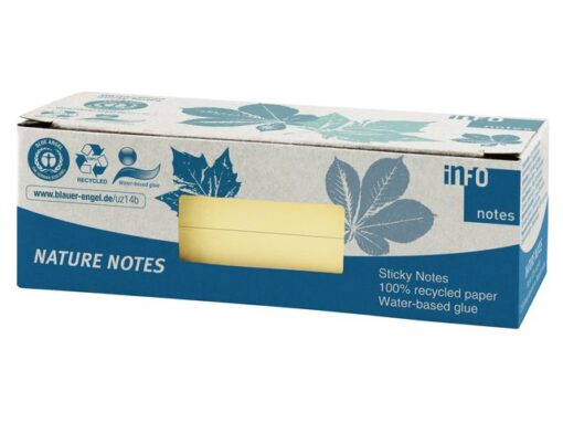 Info Notes Info nature notes geel 50x40mm 12 blokken a 100 vel