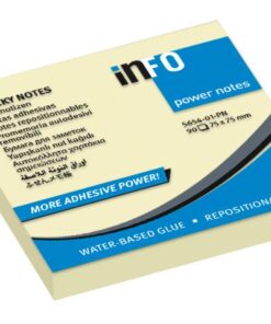 Powernotes info notes 75x75mm geel blok a 100 vel.