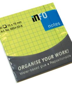 Info Notes 75x75mm fel groen blok a 80 vel ruit