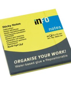 Info Notes 75x75mm fel geel blok a 80 vel
