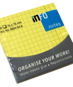 Info Notes 75x75mm fel geel blok a 80 vel ruit