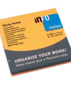 Info Notes 75x75mm fel oranje blok a 80 vel