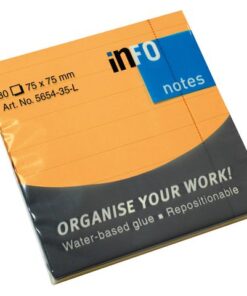 Info Notes 75x75mm fel geel blok a 80 vel gelinieerd