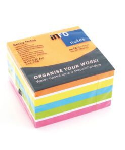 Info Notes 75x75mm assorti felle kleuren blok a 450 vel