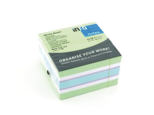 Info Notes 75x75mm assorti kleuren blok a 450 vel