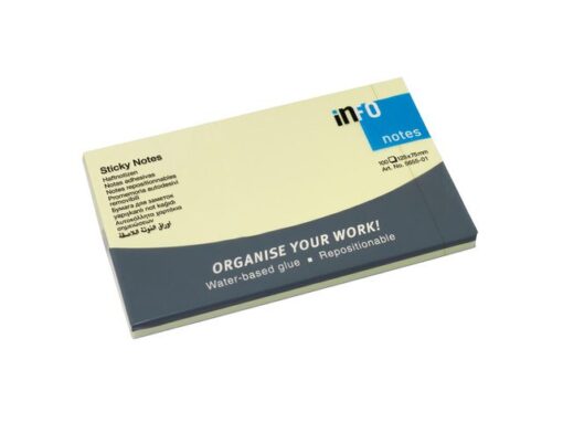 Info Notes 125x75mm geel blok a 100 vel