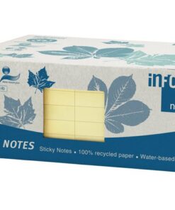 Info Notes 125x75mm geel recycled doos a 12 blok