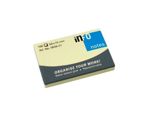 Info Notes 50x75mm geel blok a 100 vel