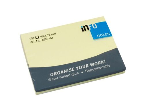 Info Notes 100x75mm geel blok a 100 vel
