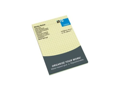 Info Notes 100x150mm geel geruit blok a 100 vel